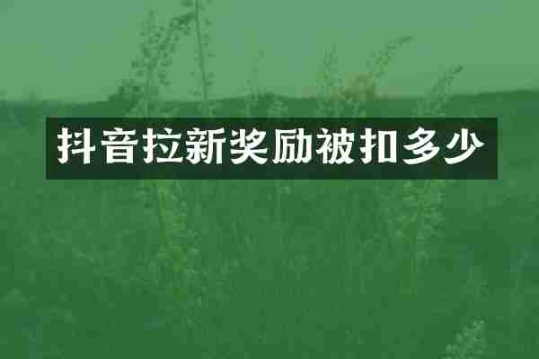 抖音拉新奖励被扣多少