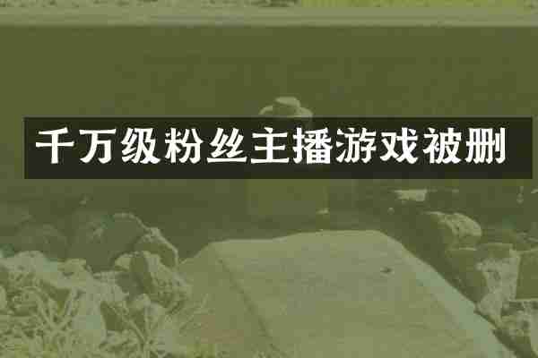 千万级粉丝主播游戏被删