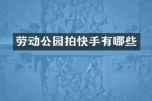 劳动公园拍快手有哪些