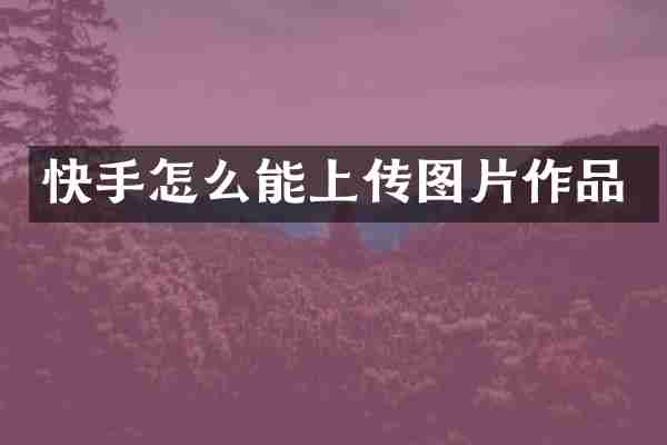 快手怎么能上传图片作品