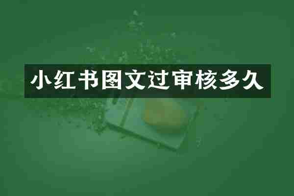 小红书图文过审核多久