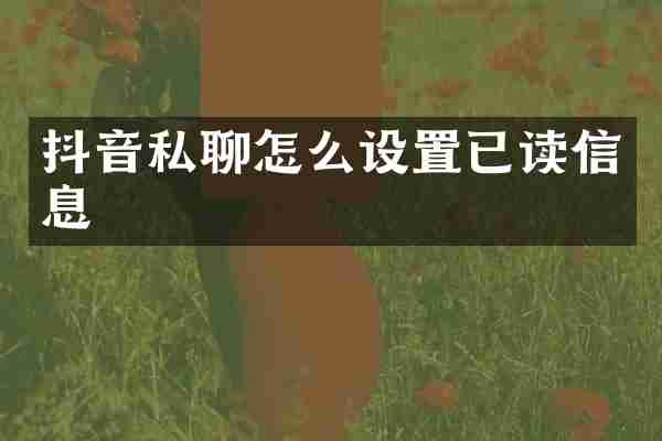 抖音私聊怎么设置已读信息