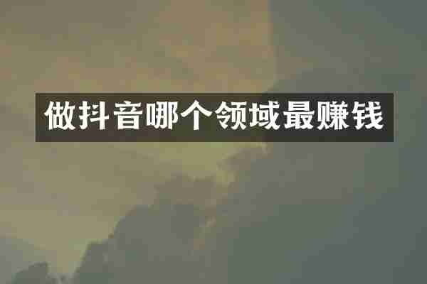 做抖音哪个领域最赚钱