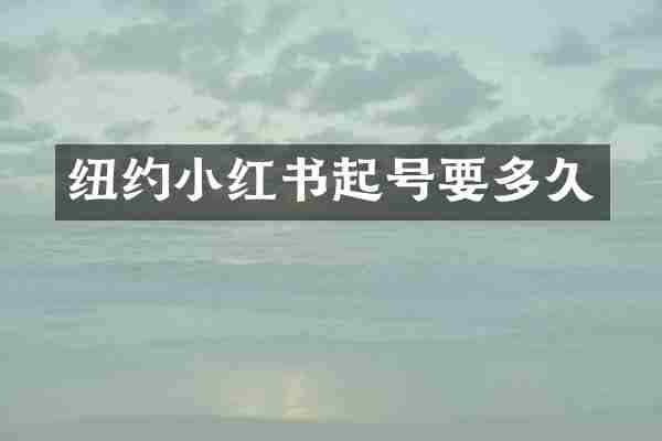纽约小红书起号要多久