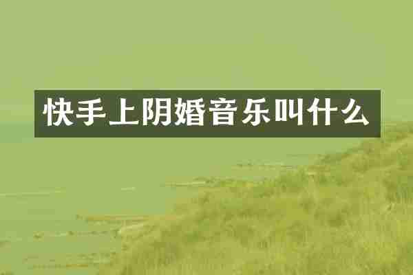 快手上阴婚音乐叫什么