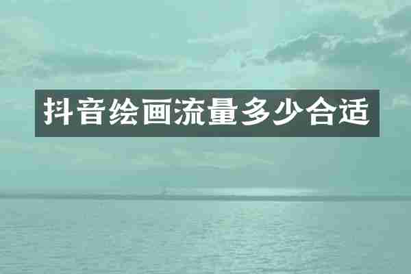 抖音绘画流量多少合适