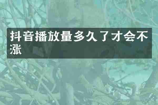 抖音播放量多久了才会不涨