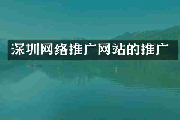 深圳网络推广网站的推广