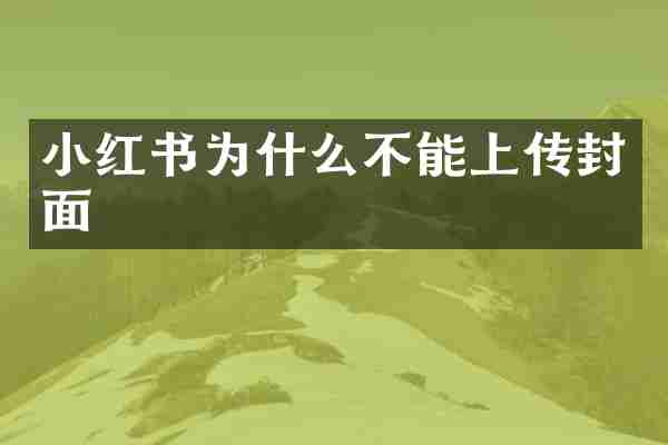小红书为什么不能上传封面