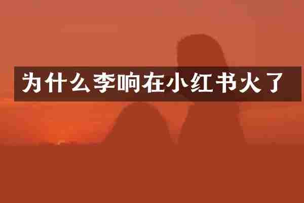 为什么李响在小红书火了