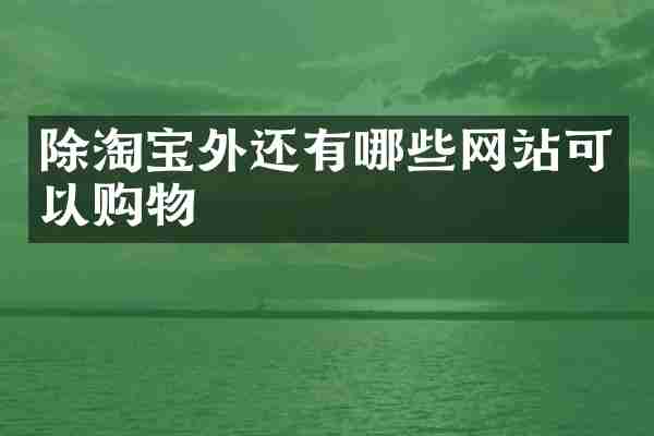除淘宝外还有哪些网站可以购物