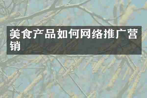 美食产品如何网络推广营销