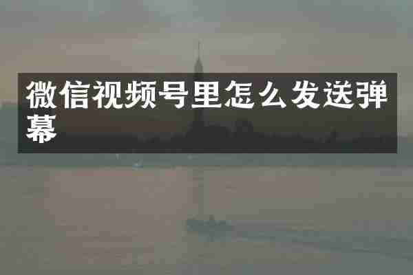 微信视频号里怎么发送弹幕
