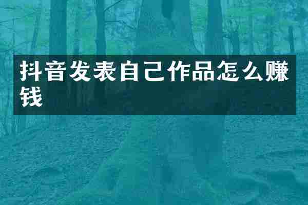 抖音发表自己作品怎么赚钱