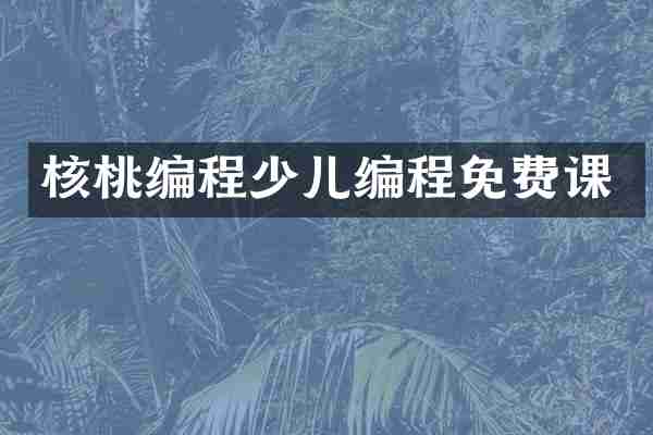核桃编程少儿编程免费课