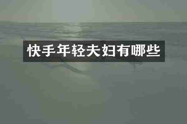 快手年轻夫妇有哪些