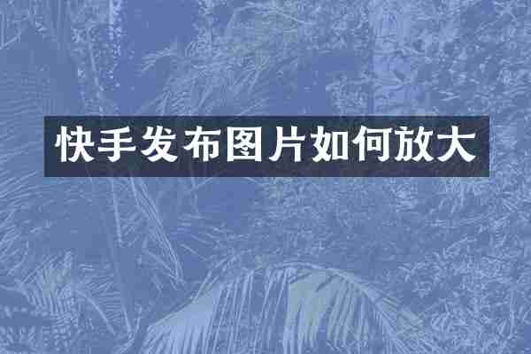 快手发布图片如何放大