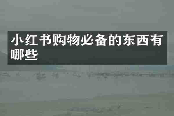 小红书购物必备的东西有哪些