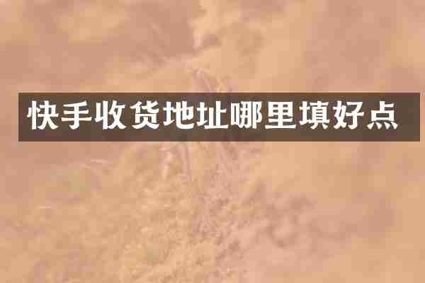 快手收货地址哪里填好点
