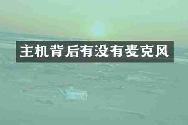 主机背后有没有麦克风