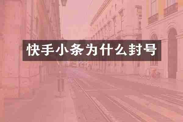 快手小条为什么封号