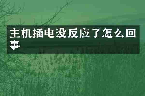 主机插电没反应了怎么回事