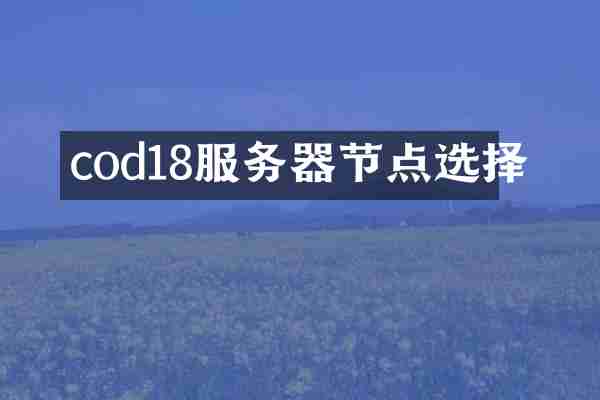 cod18服务器节点选择