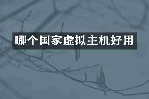 哪个国家虚拟主机好用
