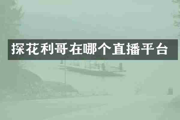 探花利哥在哪个直播平台