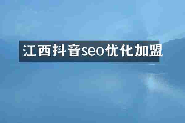 江西抖音seo优化加盟