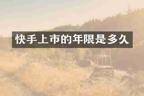 快手上市的年限是多久