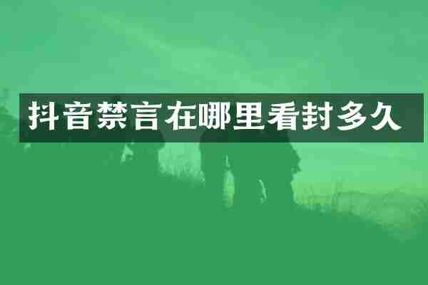 抖音禁言在哪里看封多久