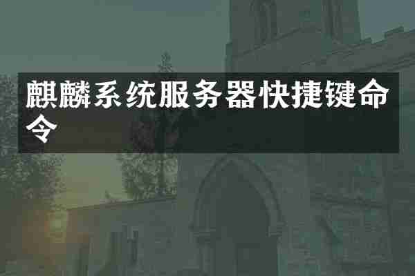 麒麟系统服务器快捷键命令
