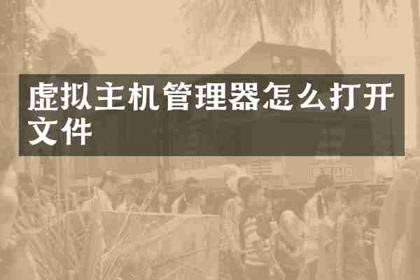 虚拟主机管理器怎么打开文件