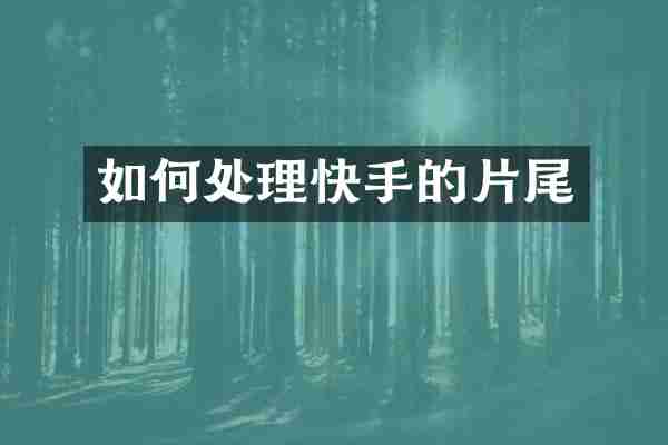 如何处理快手的片尾