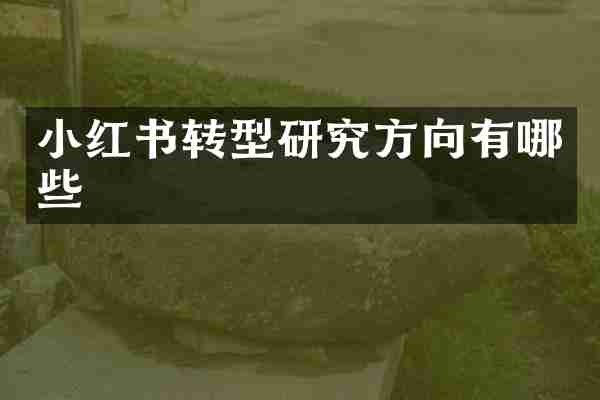 小红书转型研究方向有哪些