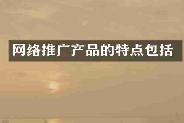 网络推广产品的特点包括