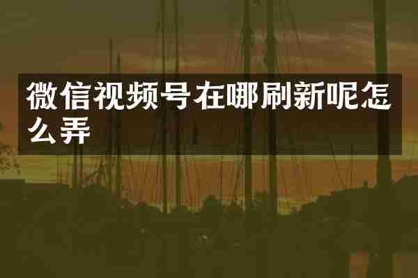微信视频号在哪刷新呢怎么弄