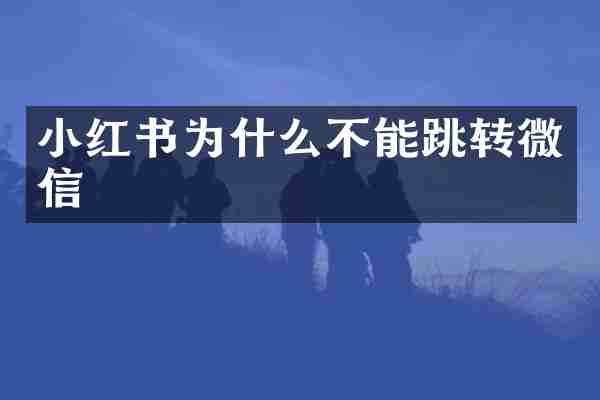 小红书为什么不能跳转微信