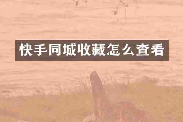 快手同城收藏怎么查看