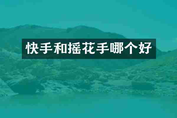 快手和摇花手哪个好