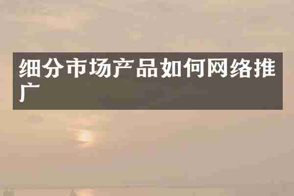 细分市场产品如何网络推广