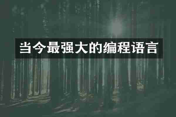 当今最强大的编程语言
