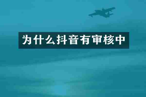 为什么抖音有审核中
