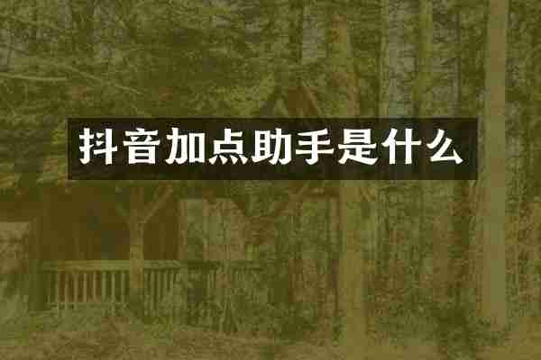 抖音加点助手是什么