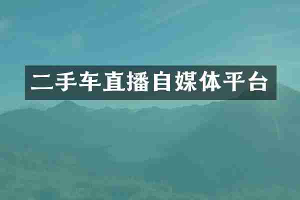二手车直播自媒体平台