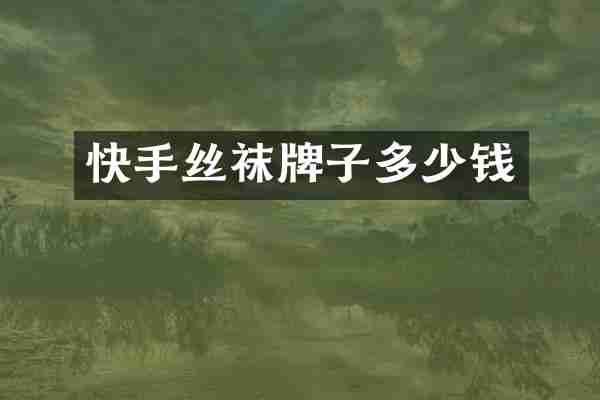 快手丝袜牌子多少钱