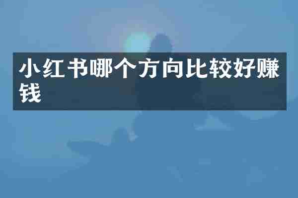 小红书哪个方向比较好赚钱
