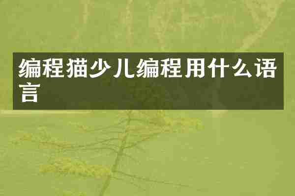 编程猫少儿编程用什么语言