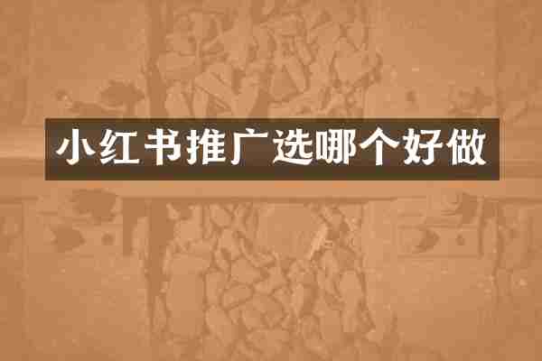 小红书推广选哪个好做
